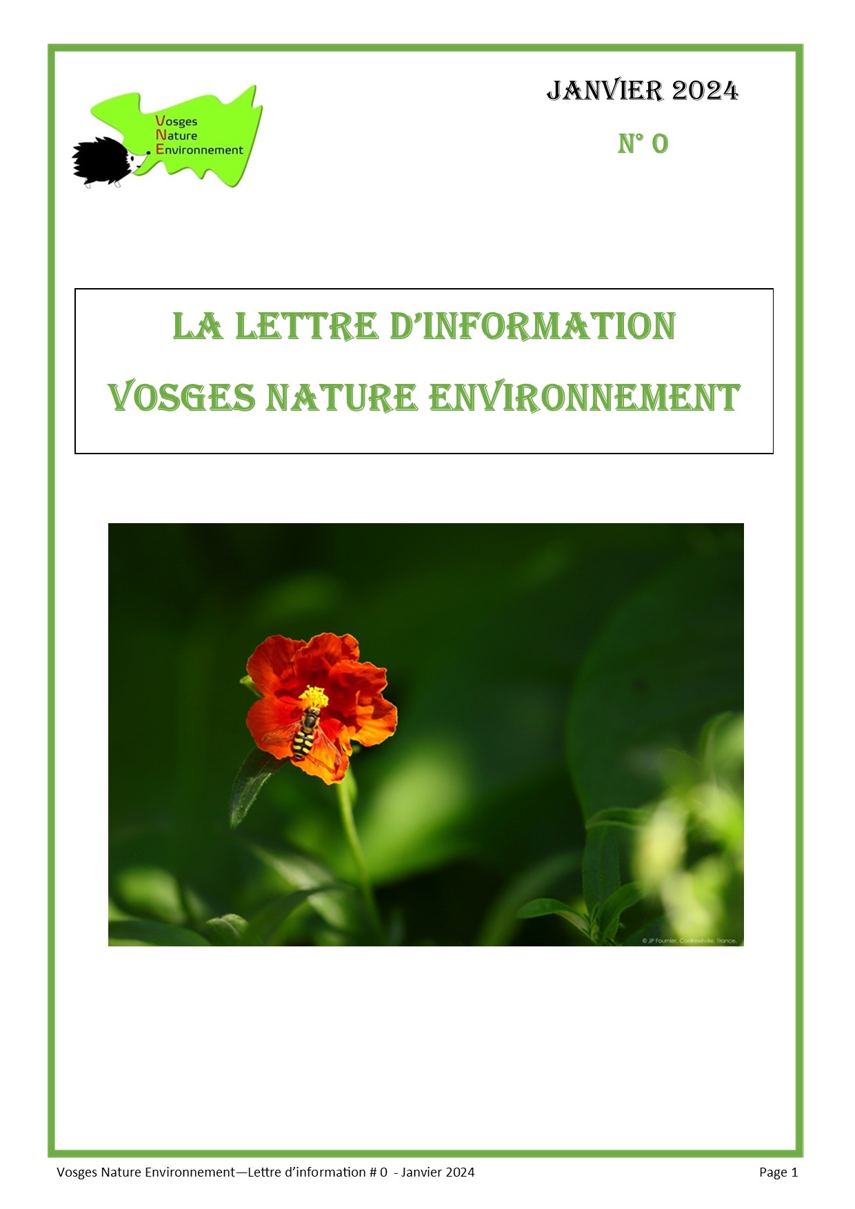 Lancement de la Lettre d’information de VNE: notre # 0