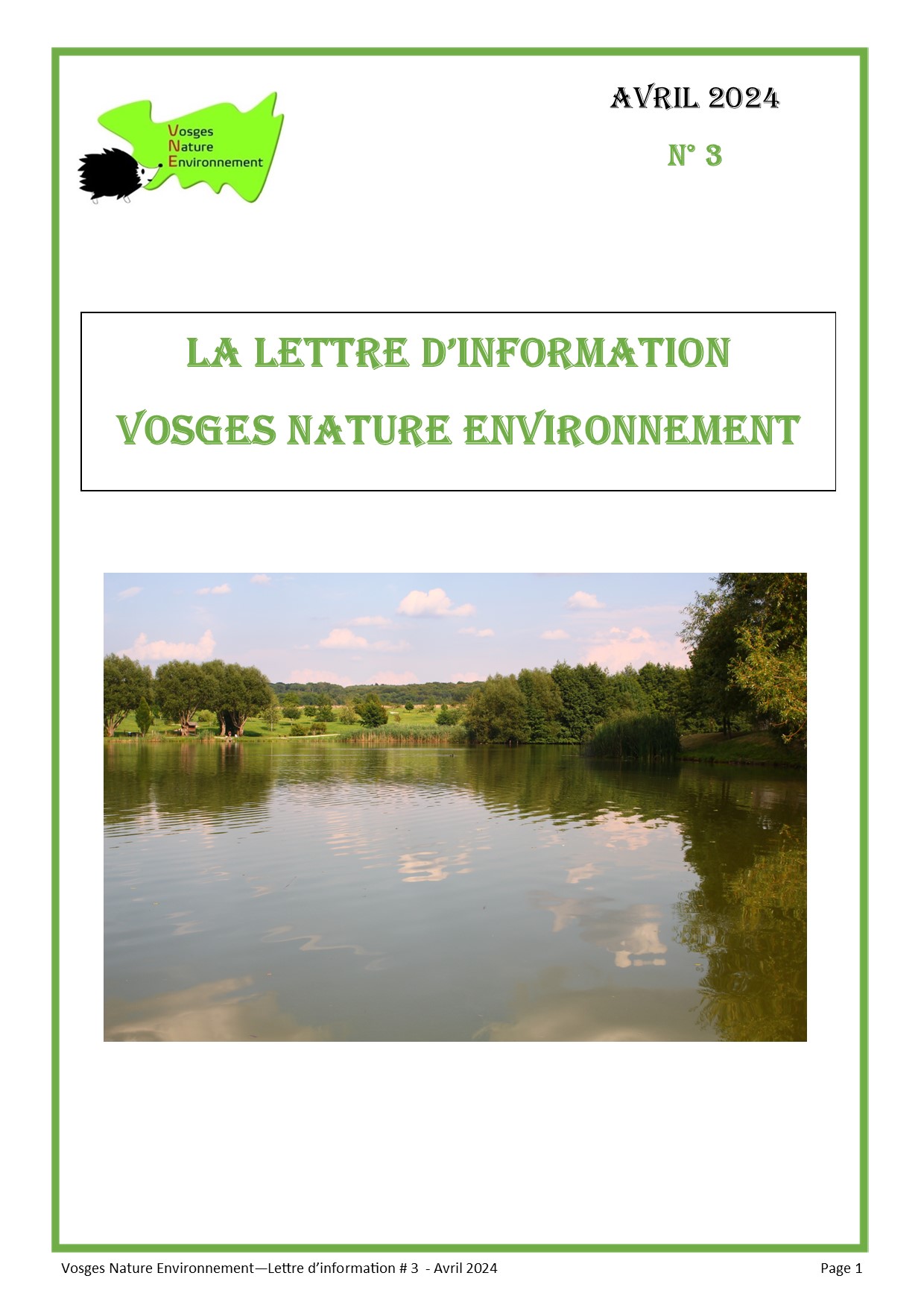 Lettre d’information VNE #3