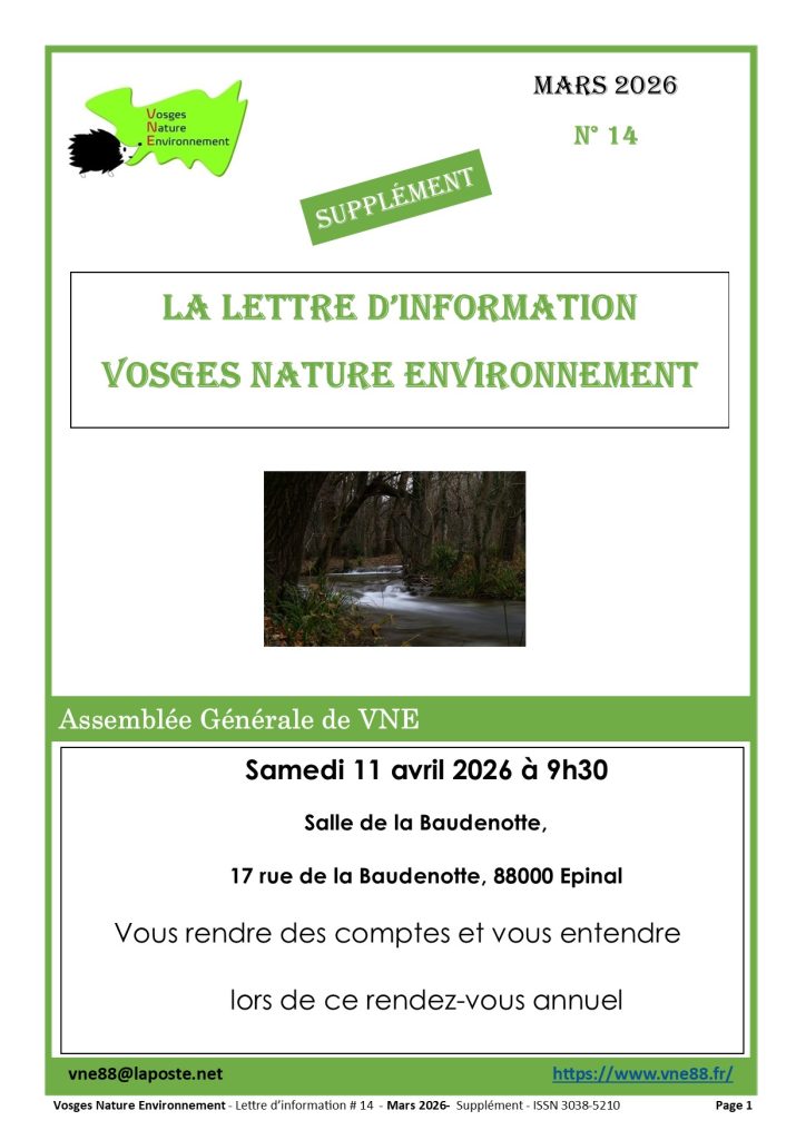 Supplément à la Lettre d'information #14