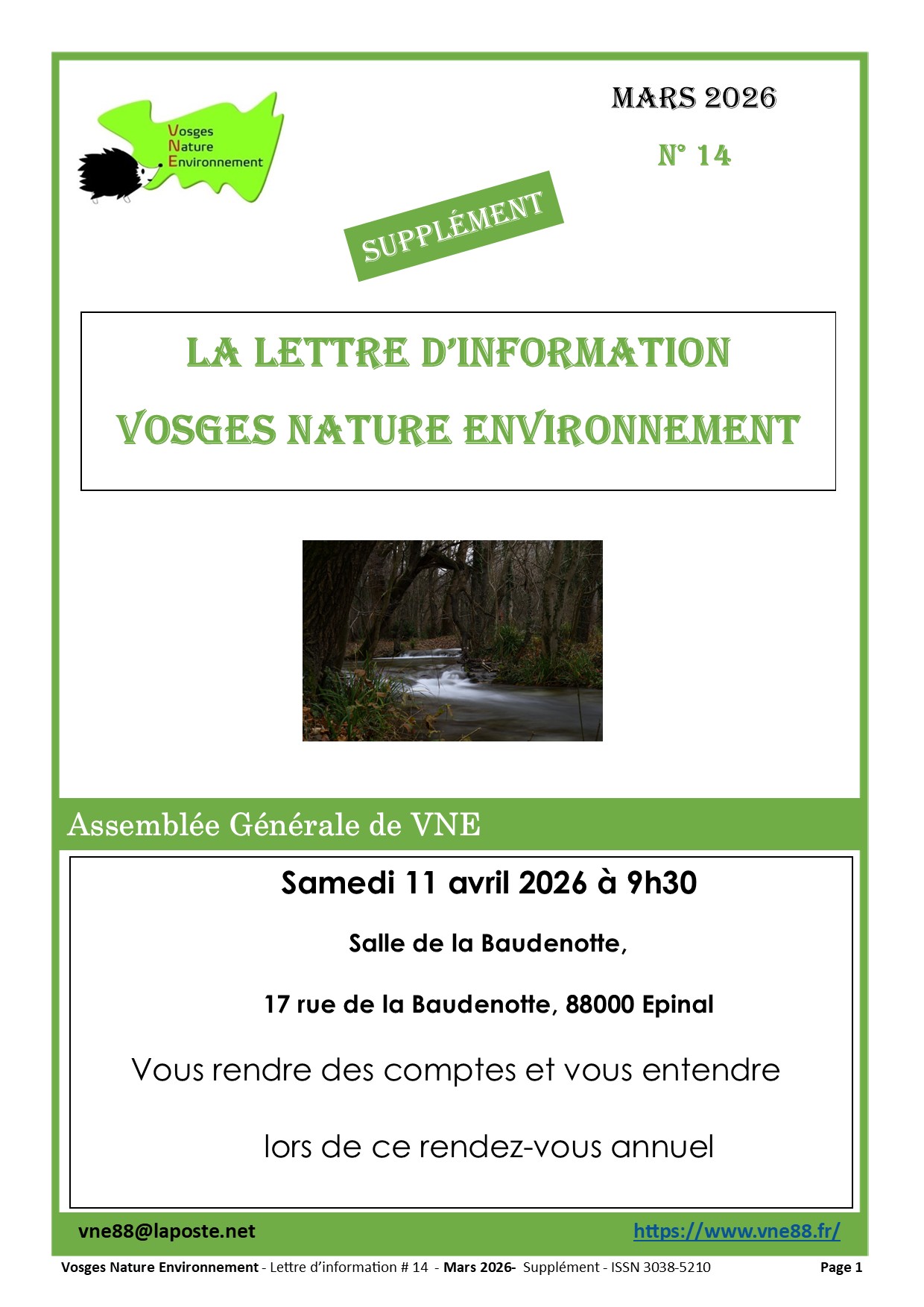 Supplément à la Lettre d&rsquo;information #14